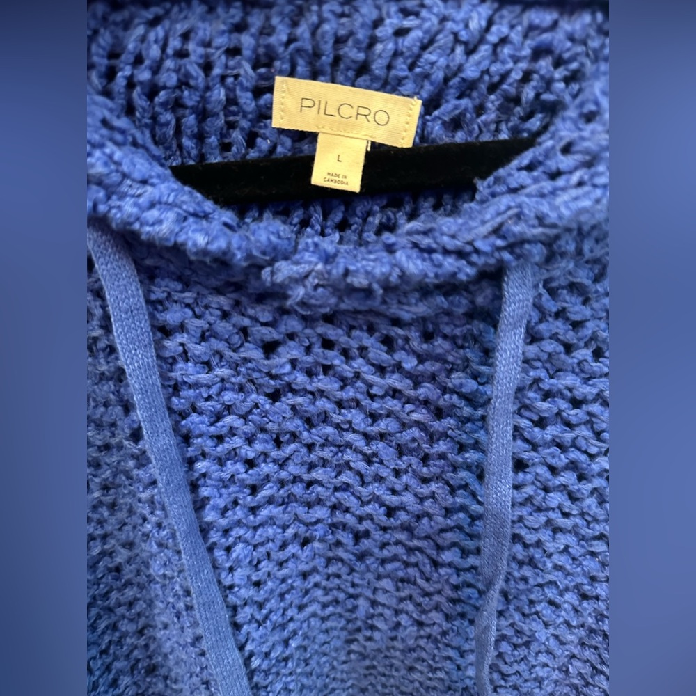 Anthropologie | Pilcro Brand Blue Knitted Sweater Relaxed Fit | Large | NWOT - Picture 3 of 5